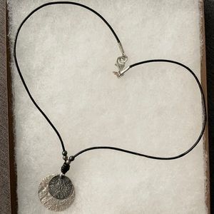 Silpada necklace with leather cord/silver pendant